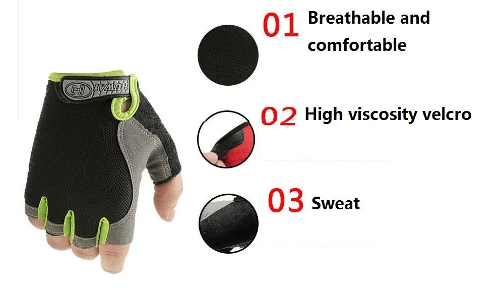 Fingerless Gym Gloves for Men Women Breathable Anti Slip Fitness Training Gloves for Bodybuilding Cycling Sports