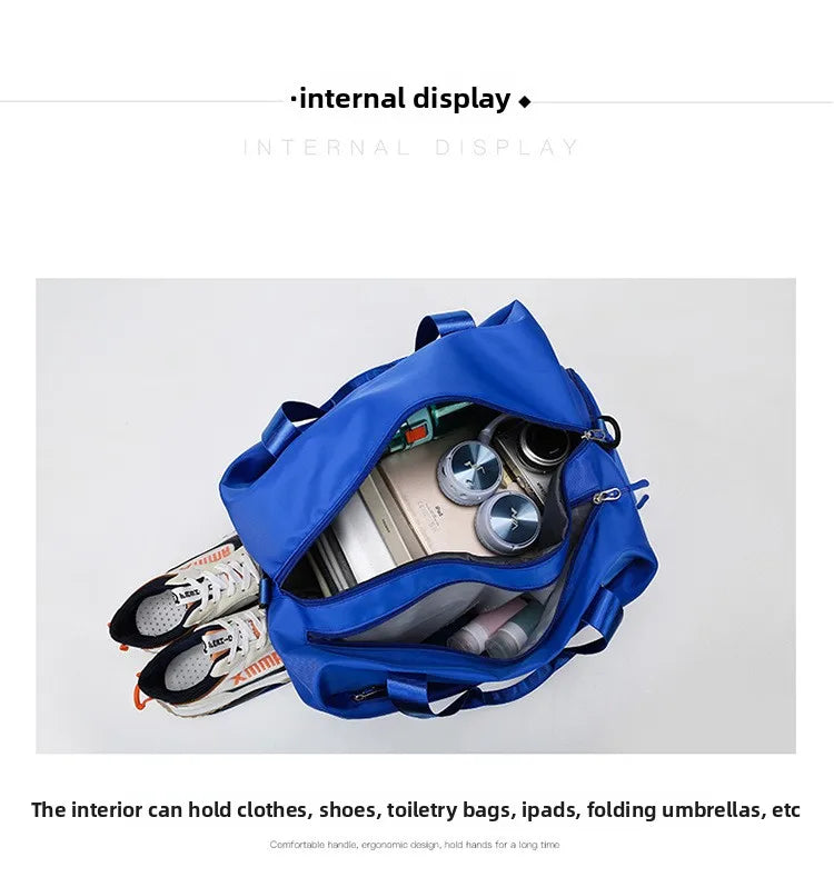 Large Capacity Fitness Bag Women's Handheld Oxford Cloth Yoga Sports Bag Fashionable Luggage Bag Wet And Dry Separation Can P...