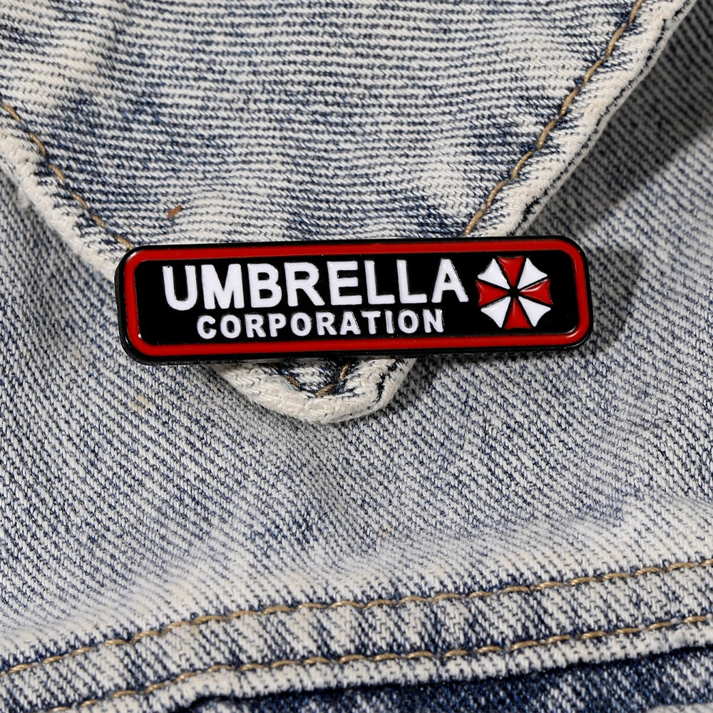 Wholesale Umbrella Corporation Enamel Pins Black Long Strip Brooch