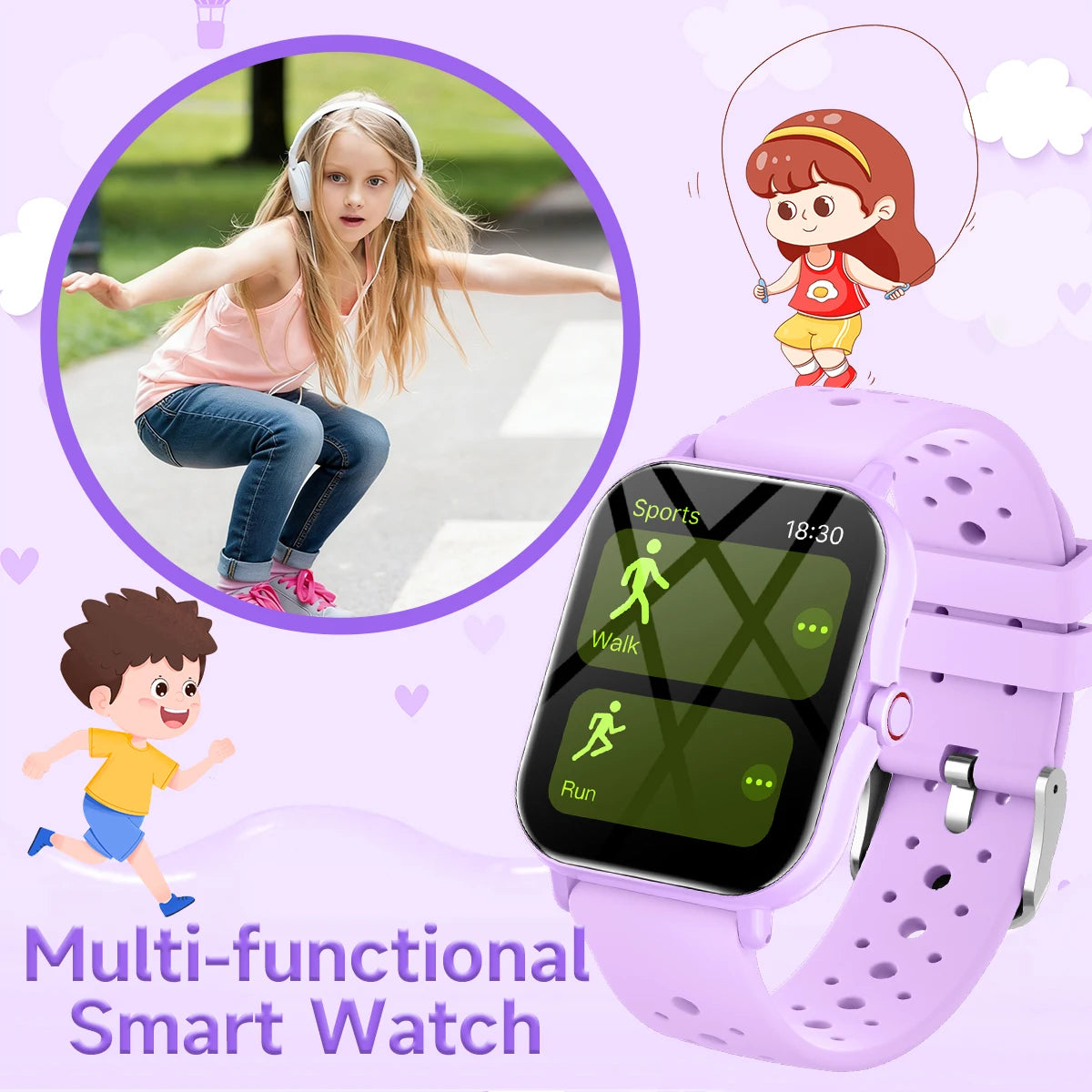 2026 New Smartwatch 1.83"Screen Bluetooth Call Voice Assistant Music Control Fitness Tracker for Android/IOS Phone Children Gift