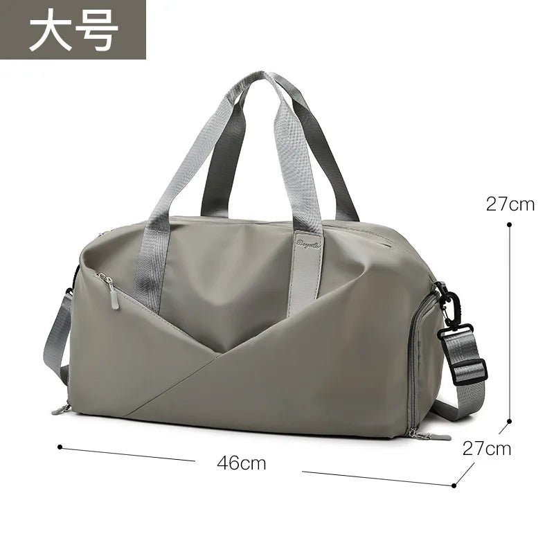Large Capacity Fitness Bag Women's Handheld Oxford Cloth Yoga Sports Bag Fashionable Luggage Bag Wet And Dry Separation Can P...