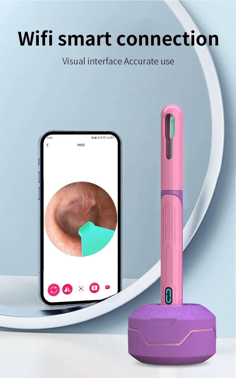 Ear Cleaner with Camera Set HD Ear Sticks Otoscope USB C Charging Endoscope Wax Removal Tool Earpick Ear Cleaning Set NK3 Pro