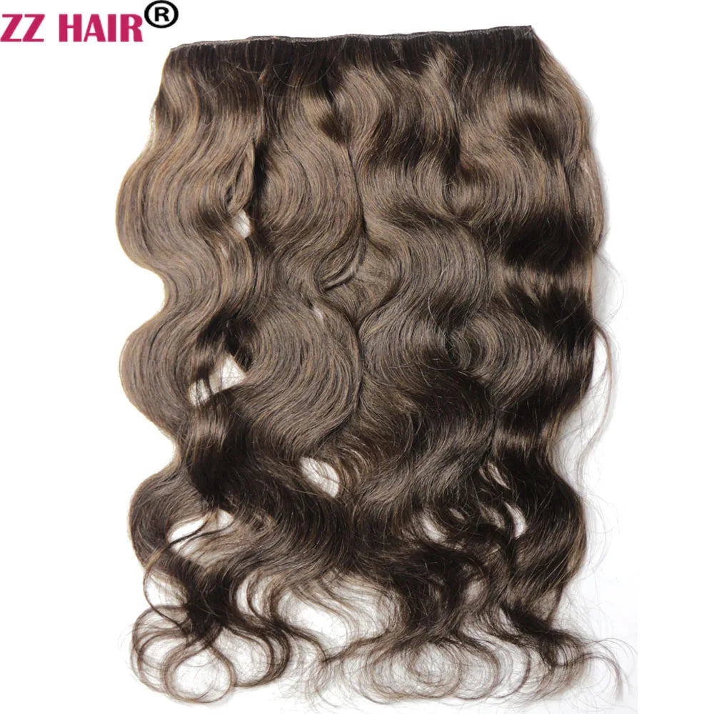 ZZHAIR Clips In 100% Brazilian Human Remy Hair Extensions 16"-28" Hair One Piece Set 5 Clip-in 100g-200g Natural Body Wavy