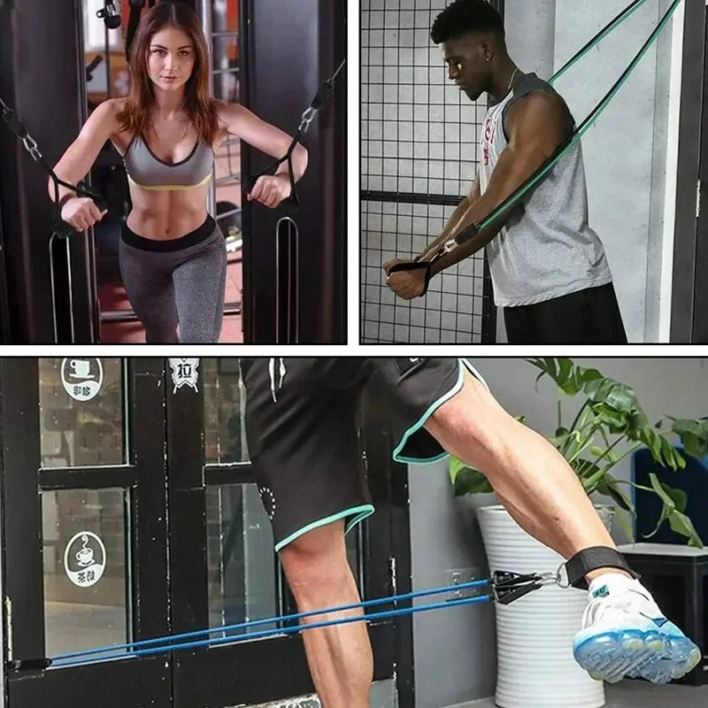 Resistance Bands With Handles, Home Workout Bands for Men Women, Exercise Strength Training Equipment with Handle for Fitness Gym