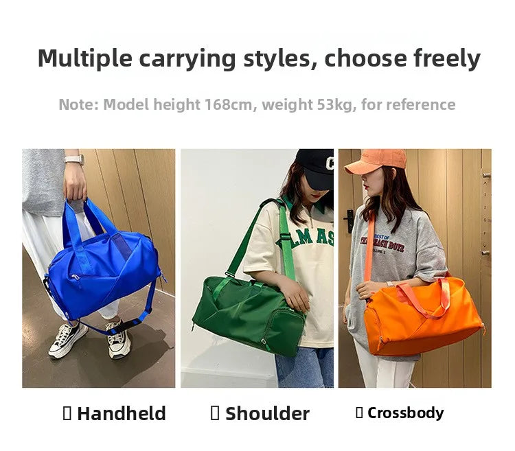 Large Capacity Fitness Bag Women's Handheld Oxford Cloth Yoga Sports Bag Fashionable Luggage Bag Wet And Dry Separation Can P...