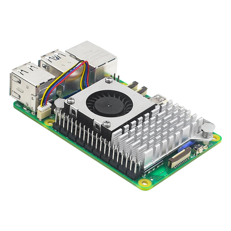 Raspberry Pi 5 Active Cooler Aluminum Heatsink PWM Speed Adjustable Fan Black Silver Blue Cooling Radiator for RPI 5 Pi5