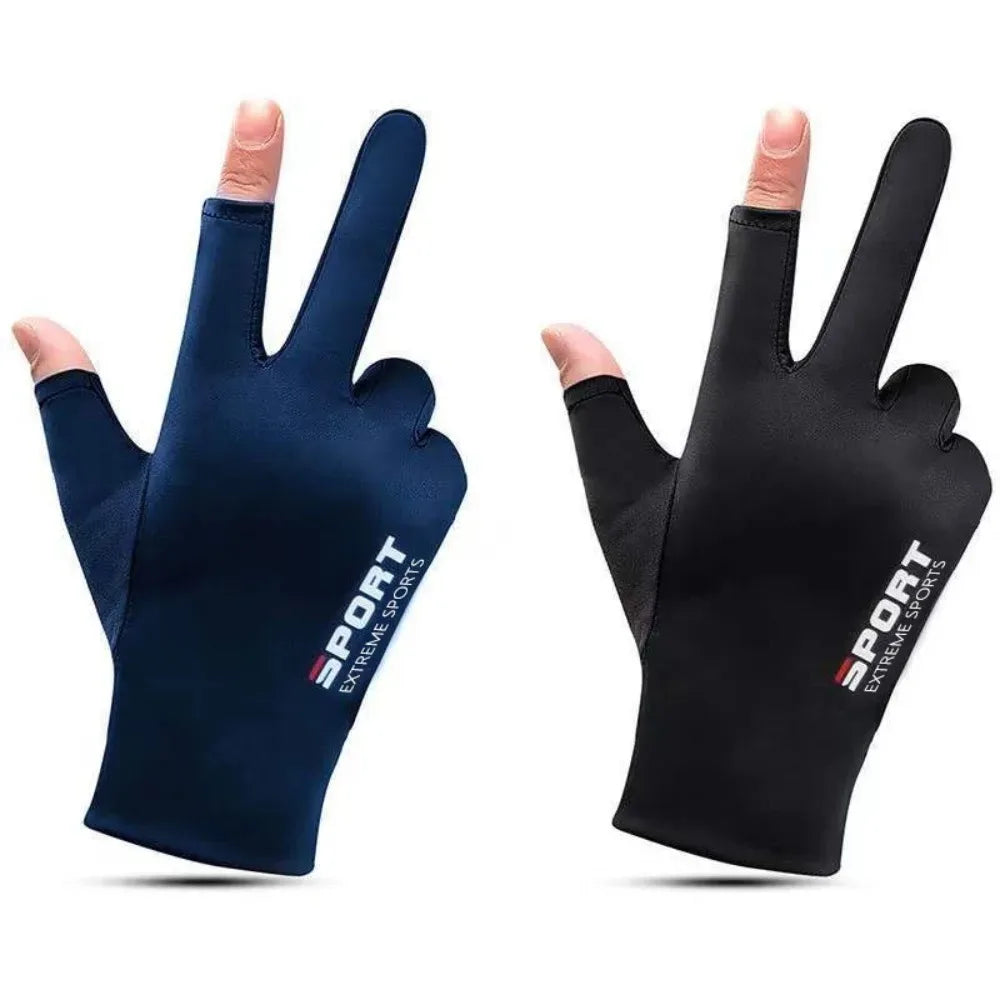 Ice Silk Halffinger Cycling Gloves for Men and Women Outdoor Sports Fitness Driving Fishing Highelastic Comfortable
