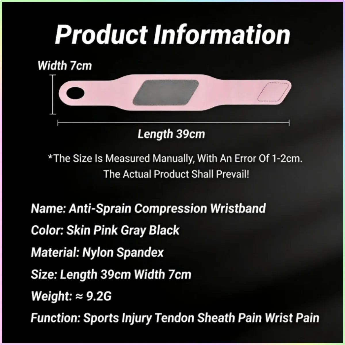 Ultra-thin Adjustable Wrist Strap – Breathable Support for Sprain, Arthritis & Tendonitis Pain Relief, Perfect for Fitness
