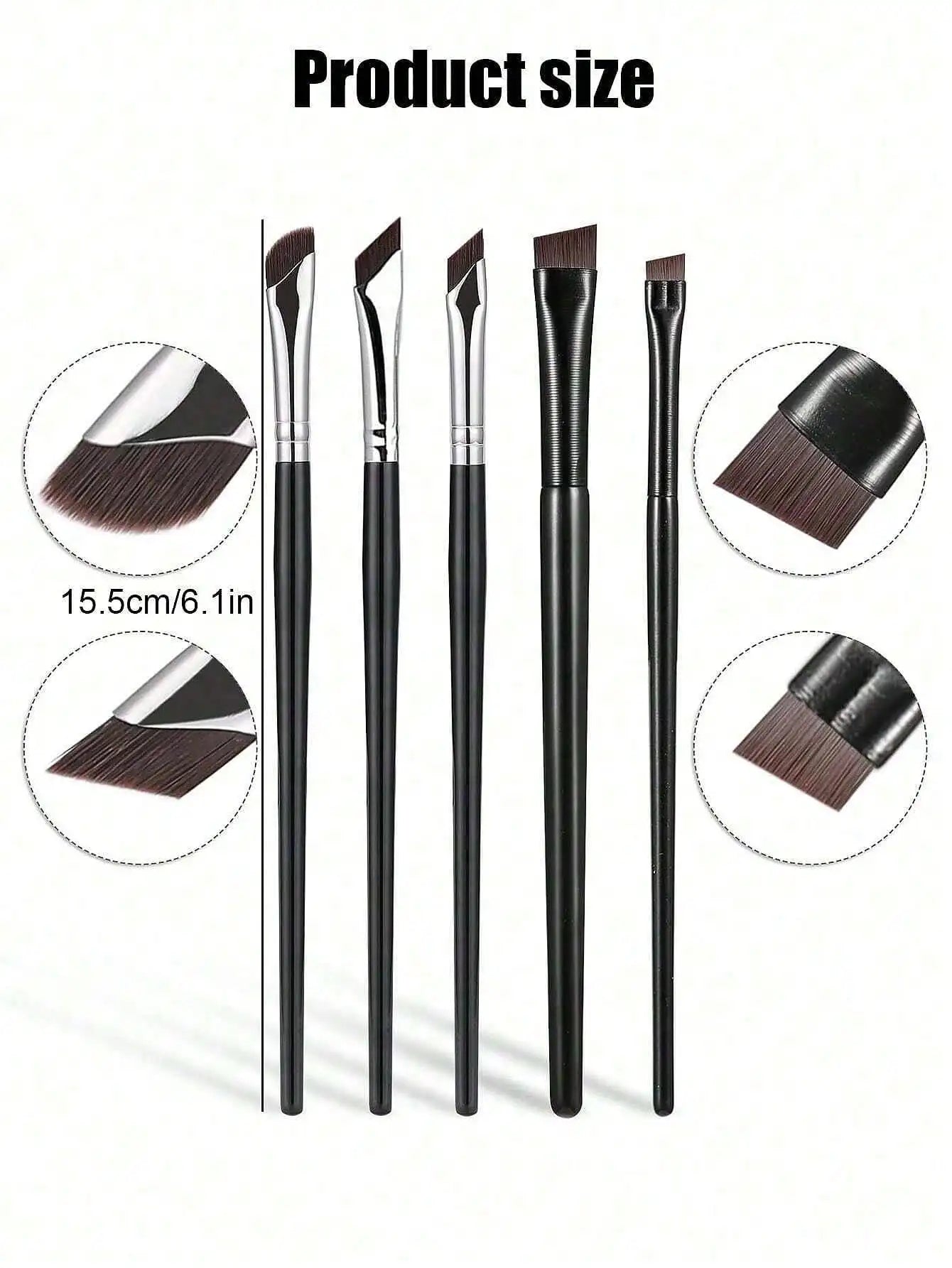 3pcs Makeup Brush Set, Including Angled Eyeliner Brush, Eyebrow Brush, And Ultra-Fine Eyeshadow Brush, Makeup Brush Set, Makeup Brush Kit, Makeup Brush Set, Full Makeup Brushes, Makeup Brush Set, Complete Makeup Tools, Makeup