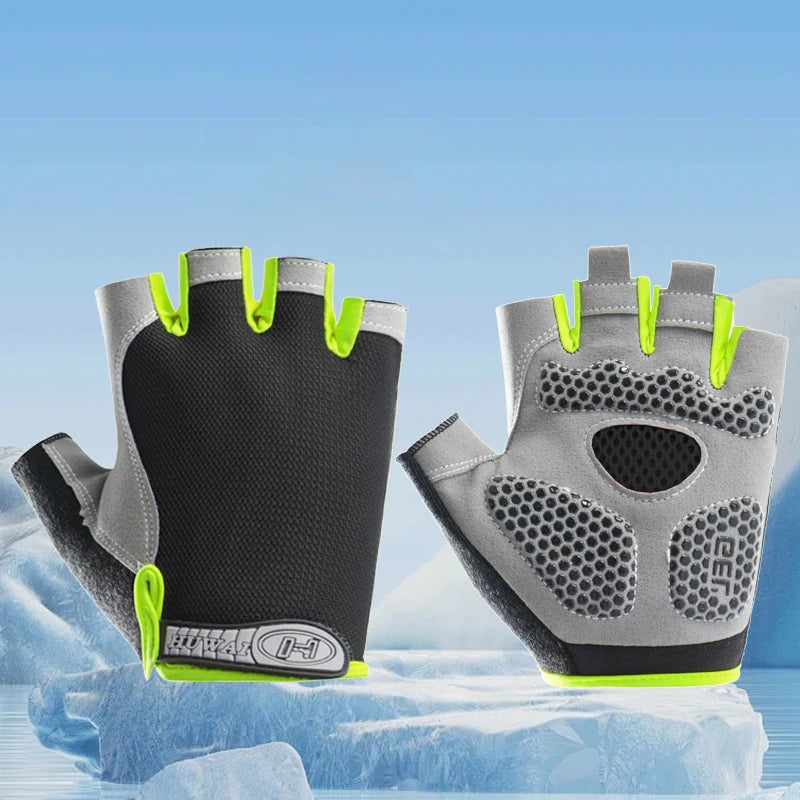 Fingerless Gym Gloves for Men Women Breathable Anti Slip Fitness Training Gloves for Bodybuilding Cycling Sports