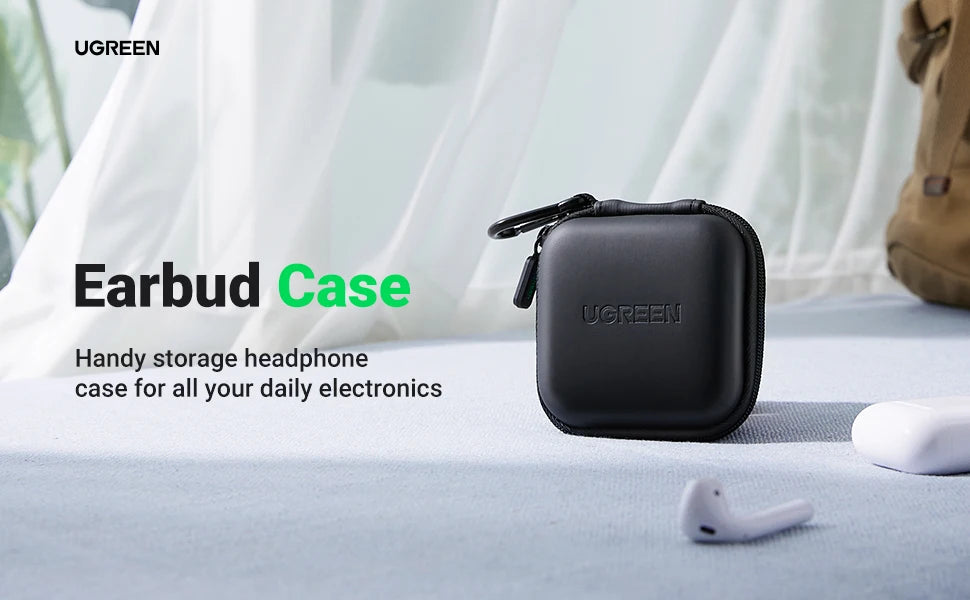 UGREEN Earphone Case Hard Headphone Bag For Airpods Earpods Sennheiser Ear Pads Wireless Bluetooth Earphone Accessories