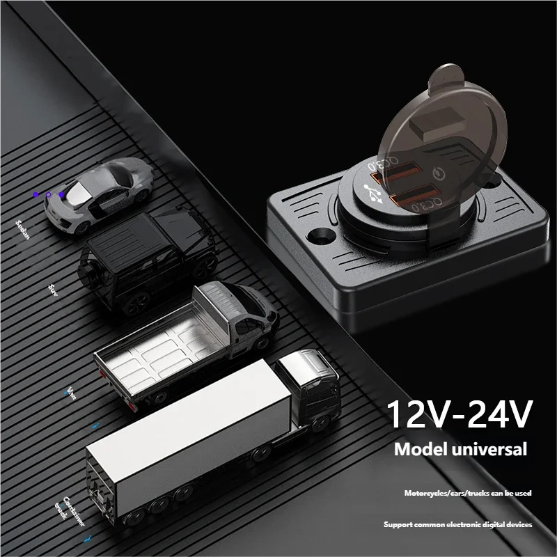 Wall Mount Charger Adapter, 2-4 Ports USB Outlet, QC 22.5W PD 30W Type-C Quick Charge, QC3.0 Panel, Bus, ATV, Truck