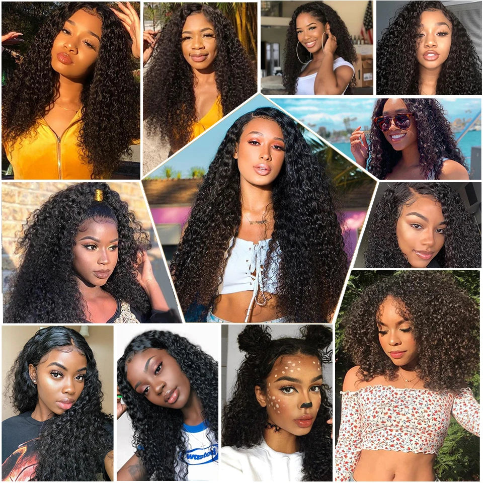 15A Brazilian Wet and Wavy Bundles Virgin Human Hair Weave 4 Bundle Deals Afro Kinky Curly Hair Extension Cheveux Humain Bundles