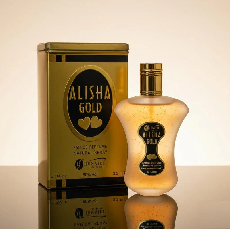 Hunaidi Alisha Gold Eau De Parfum Natural Spray – Long Lasting Luxury Fragrance for Men & Women**