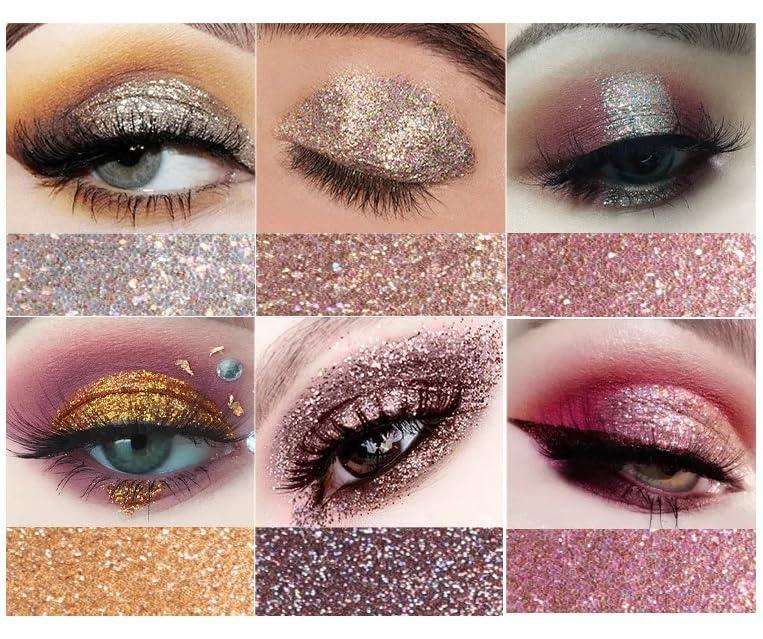 Miss Rose Multicolor High Pigmented Glitter Shimmer Eyeshadow Palette Set Professional Eye Makeup - Pack of 24 - AlSODEAL
