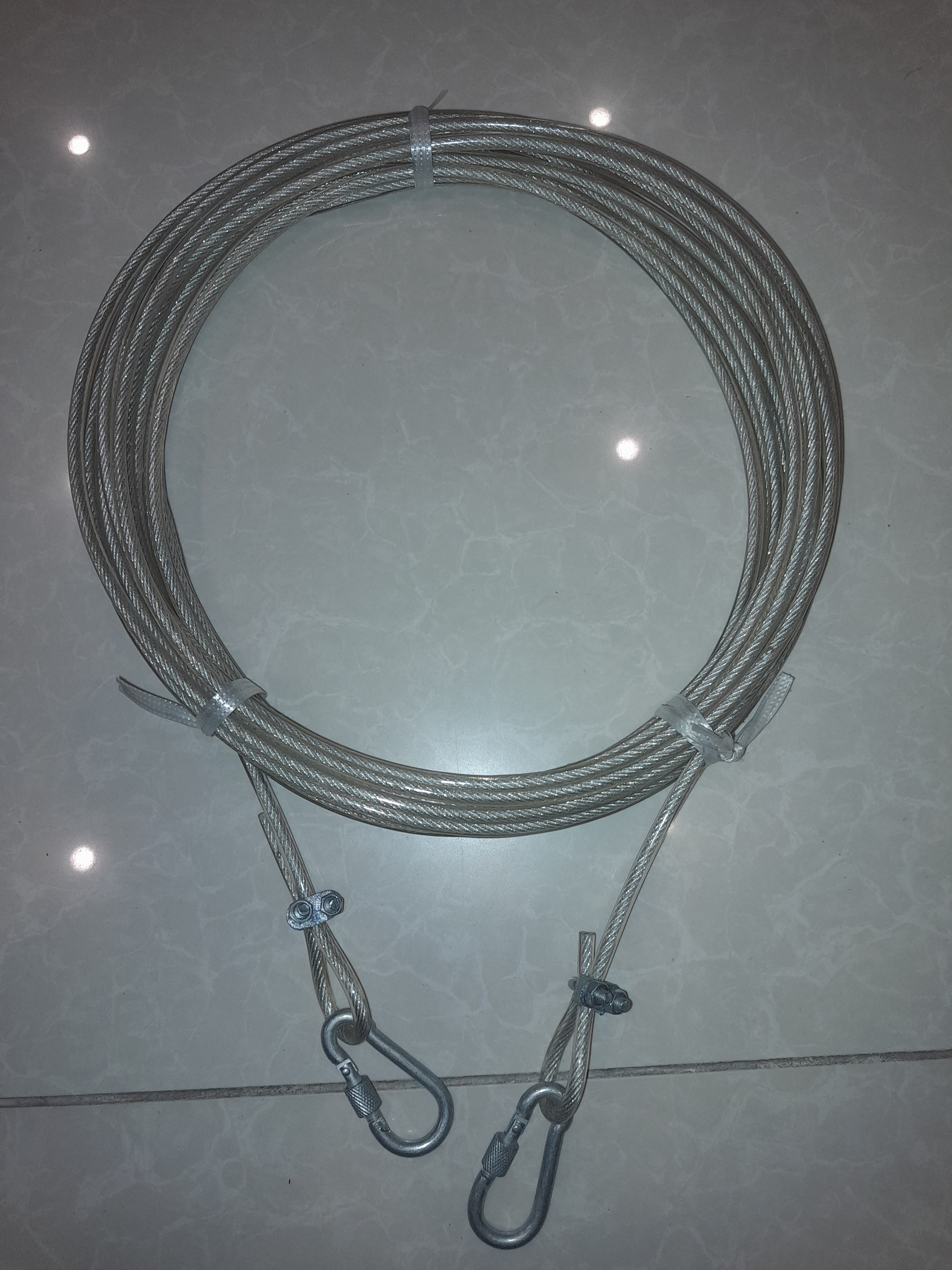Heavy Duty Steel Wire Clothes Hanging Rope – Anti-Rust PVC Coated Cable with Hooks