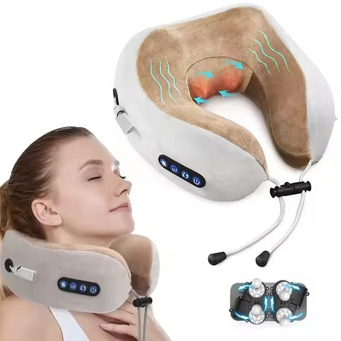 Rechargeable Neck Massager U-Shaped Pillow – Multifunctional Portable