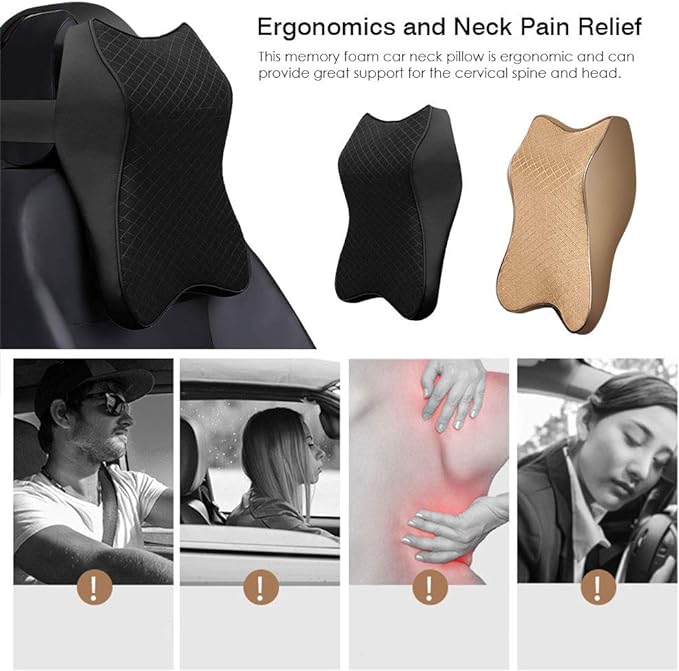 Car Neck Pillow Foam Back Rest Lumbar Cushion