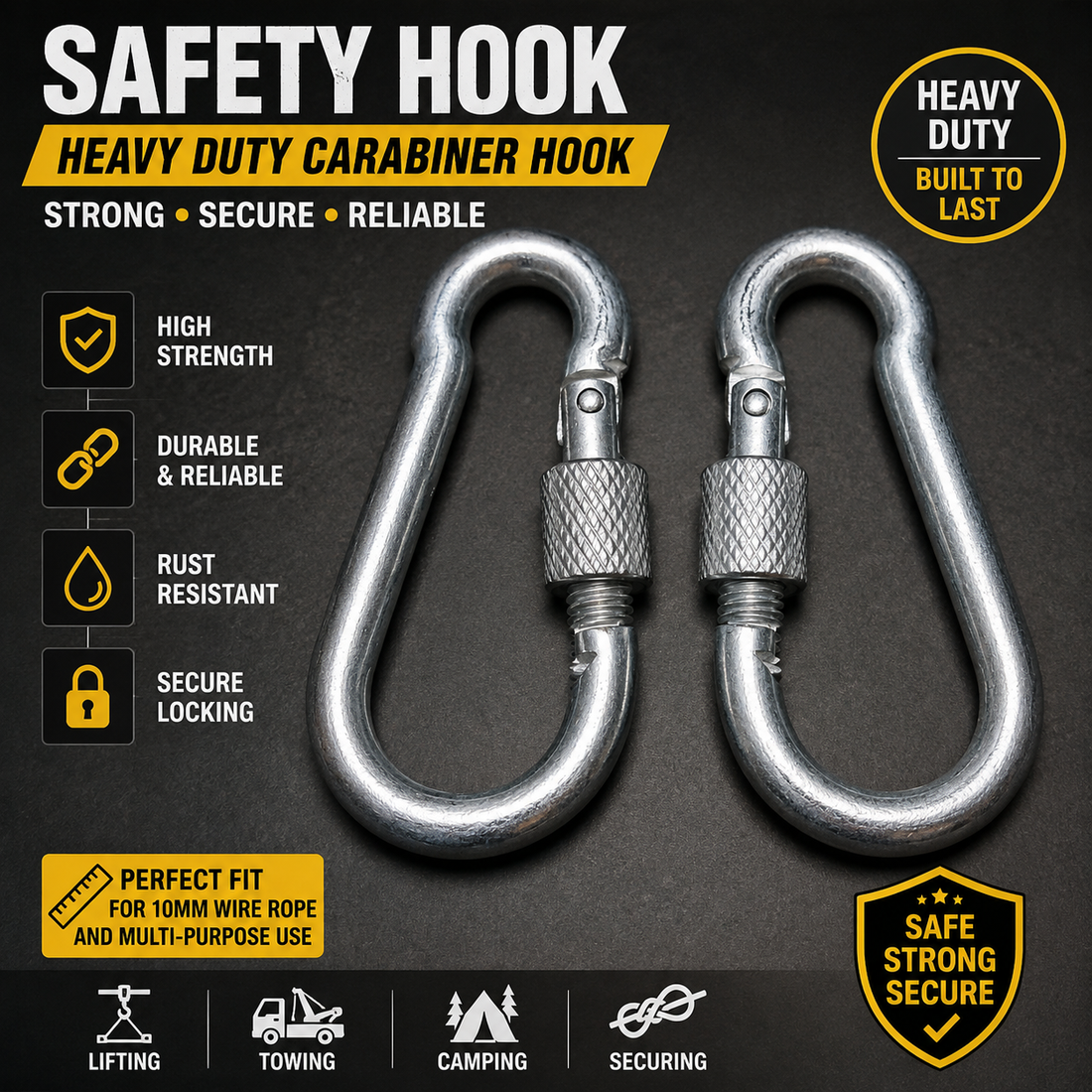 Heavy Duty Steel Wire Clothes Hanging Rope – Anti-Rust PVC Coated Cable with Hooks