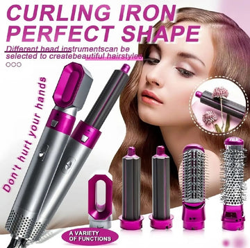 High Quality 5 In 1 Hair Styler Brush Hair Straightener Curler Blow Dryer Volumizer Negative